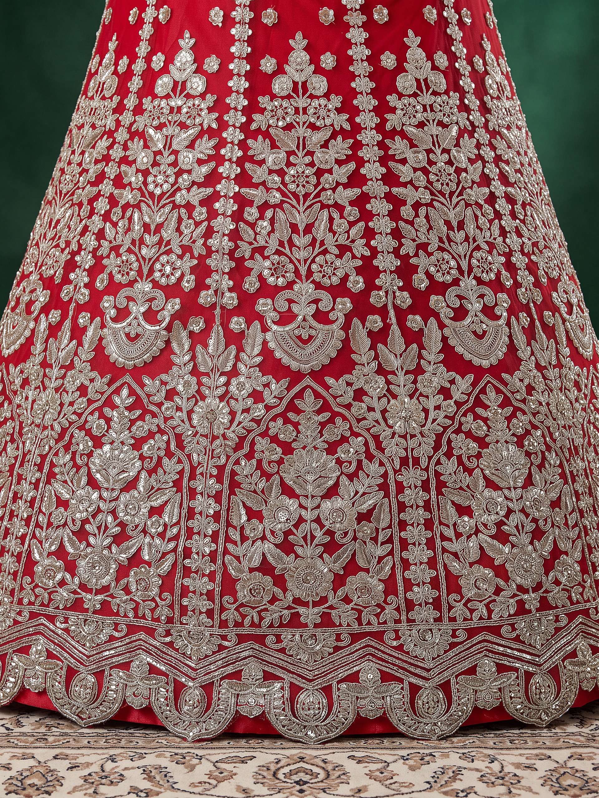 Scarlet Red colour made of Heritage Soft Net fancy fabric lehenga choli with Regal Embroidered work on wholesale in surat 6013 red  